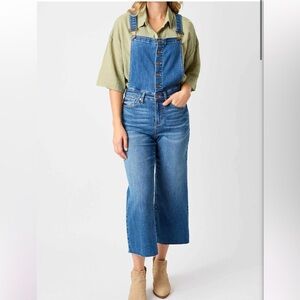 Judy Blue Cropped Wide Leg Overalls, size 3X